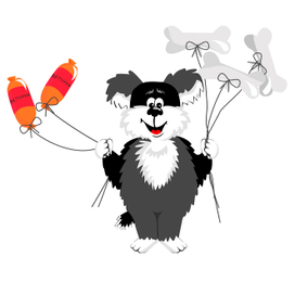 щенок с шарами