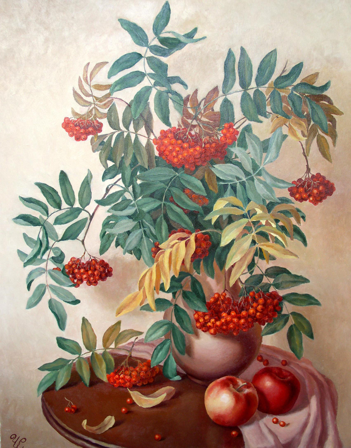 натюрморт с рябиной