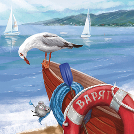 Шуня на море.