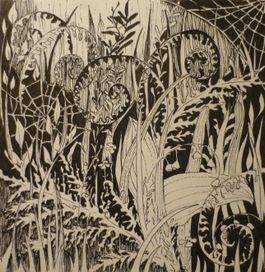 В папоротниках