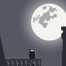 кошка на крыше