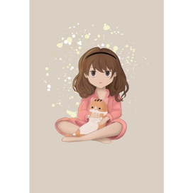 Ребенок с игрушечным котом