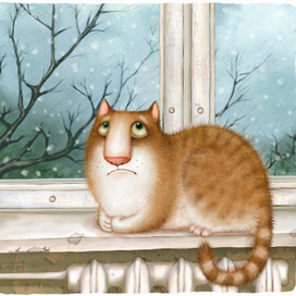 Кошка на подоконнике