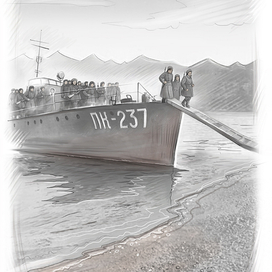 Катер с ополченцами