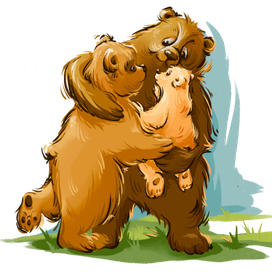 Иллюстрация к народной сказке "Три медведя"