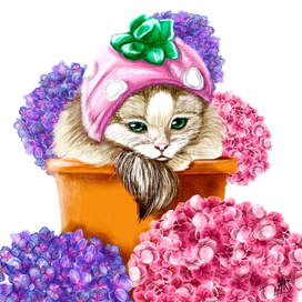 "Кот в цветах"