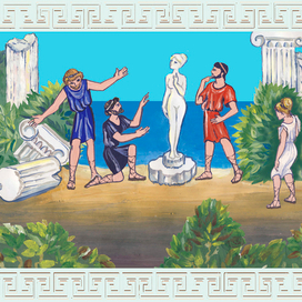 Сцена из спектакля. К пьесе "Любовь Пигмалиона"