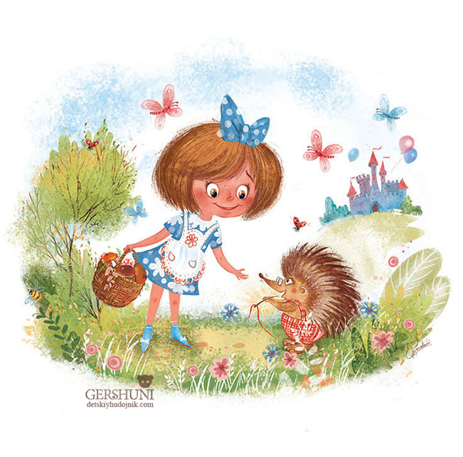 ...а в лесу маленькая Принцесса встретила мудрого Ёжика-портного..))