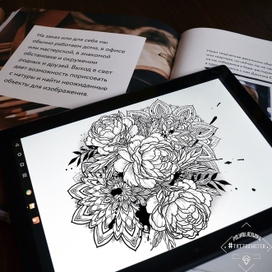 peonies by @polyablackwork 