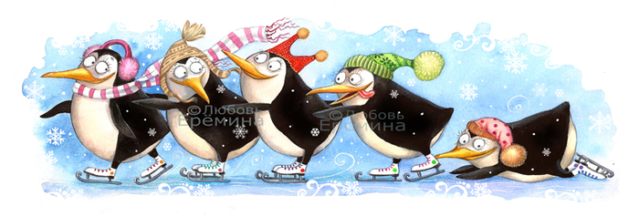 "Зимние катания"(для студии текстильного дизайна)