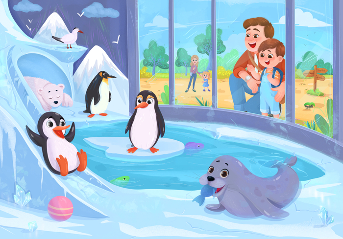 Разворот книжки-говорушки для издательства Профпресс