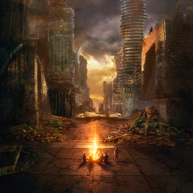 Закат в руинах.