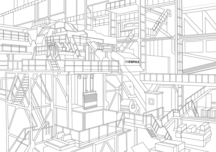 Раскраска для завода Евраз