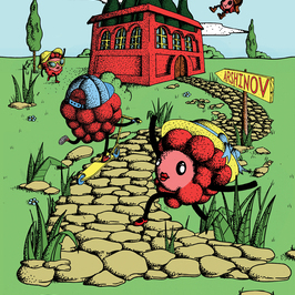  ИЛЛЮСТРАЦИЯ ДЛЯ ЭТИКЕТКИ ПИВА "МАЛИНОВАЯ ВЕЧЕРИНКА"