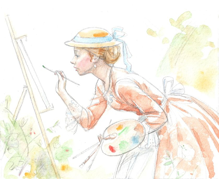 Иллюстрация к повести Луизы Мэй Олкотт "Маленькие женщины замужем"