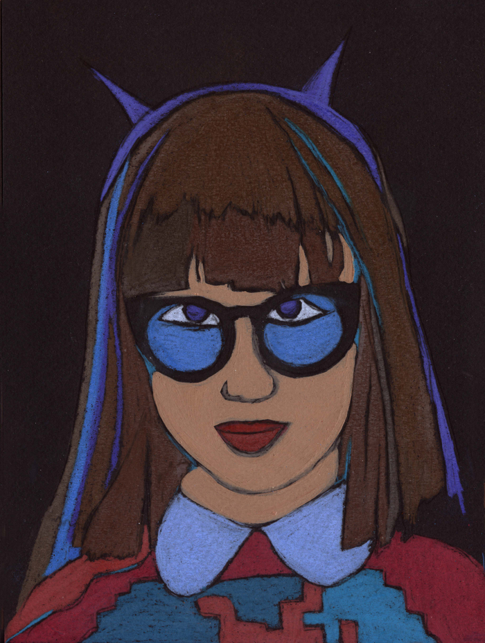 Японка в синих очках