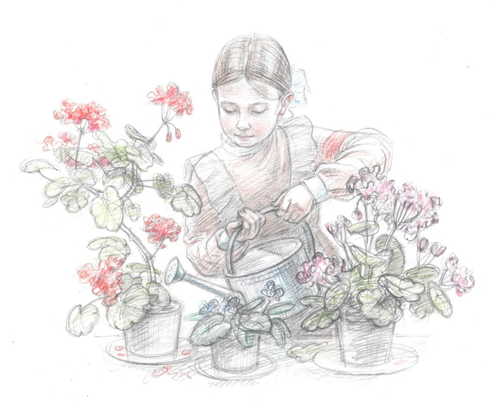 Евгений Шварц "Первоклассница", иллюстрация