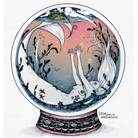 Закат в стеклянном шаре