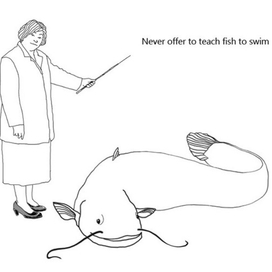 Никогда не предлагай рыбе научить ее плавать