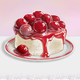Творожный торт с вишней