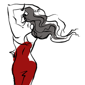 девушка в красном