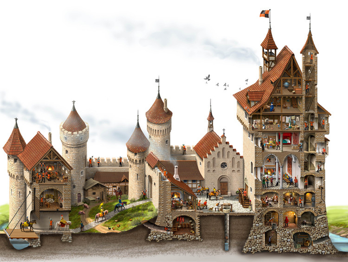 Замок в разрезе