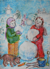 Все лепят снеговиков!