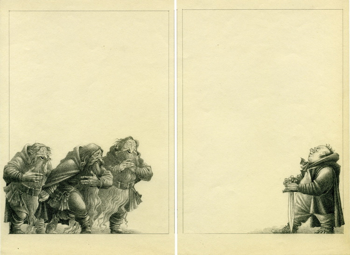 ДЖОН РОНАЛЬД РУЭЛ ТОЛКИН "ХОББИТ" ИЛЛЮСТРАЦИЯ.