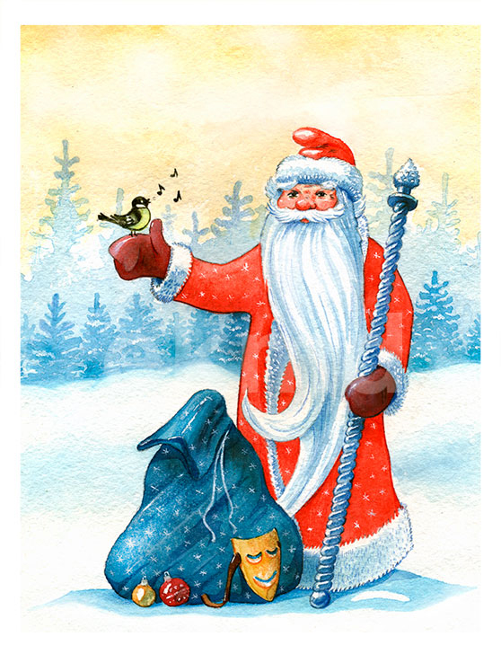 Иллюстрация к новогодней открытке