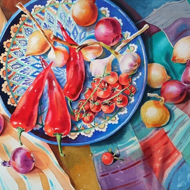 "Натюрморт с перцами" ( 42х58 )