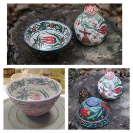 Тарелка и гранат с турецким орнаментом 