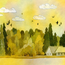 Форзац к "Мальчик и две собаки" Детгиз