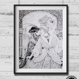 Картина "Карнавал" в технике "пуантализм" 