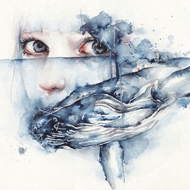 Watercolor Whale