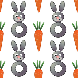 Кролик-погремушка и морковка