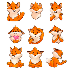 стикеры лисенок