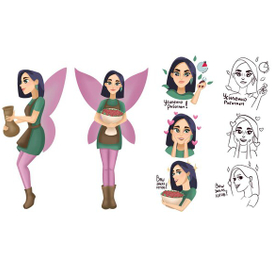 Бренд персонаж для цветочного магазина