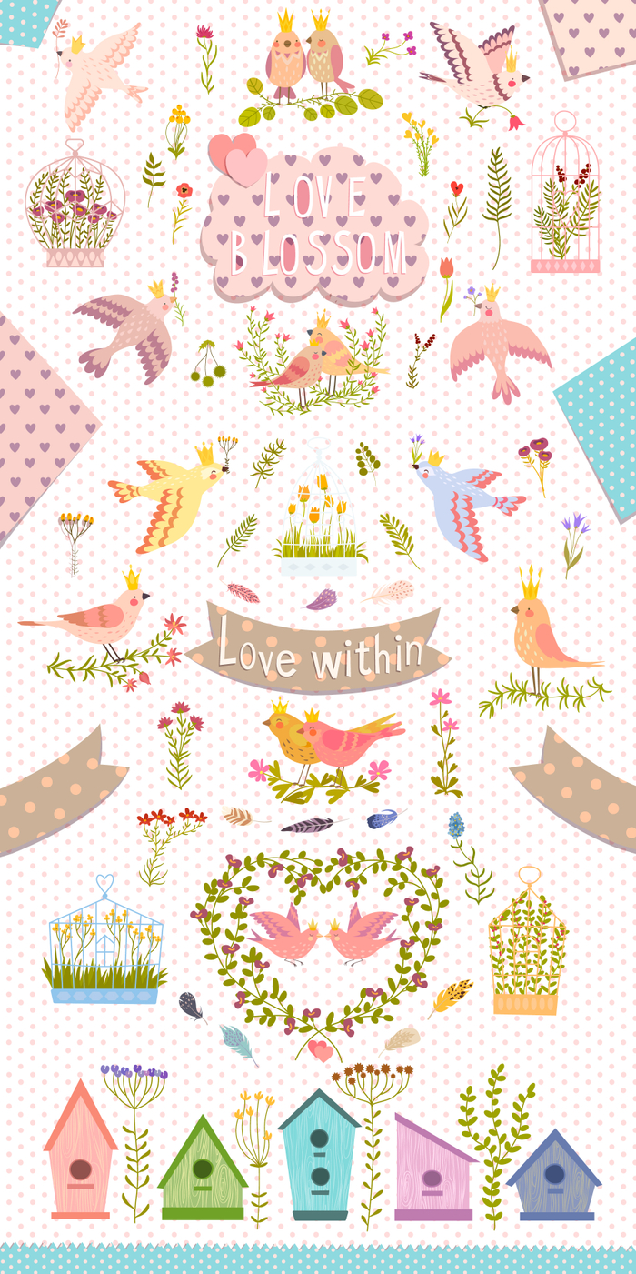 Вектор проект с птицами