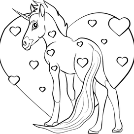 жеребенок единорог любовь сердце