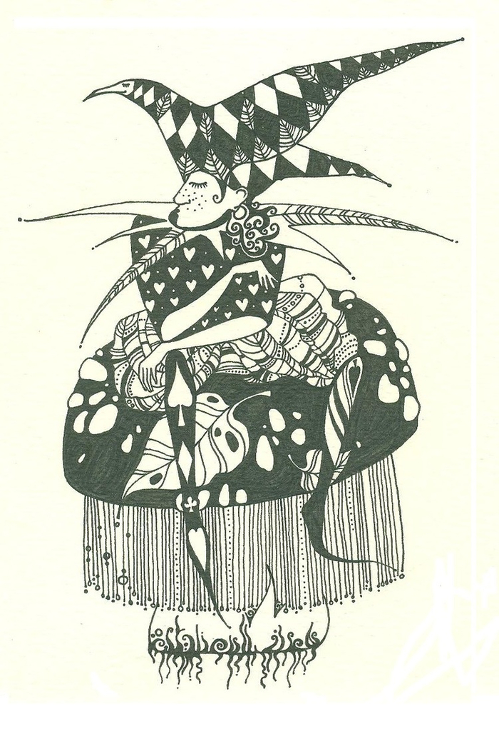 Шут, мухомор и птица