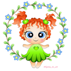 Девочка с цветочками