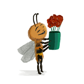 Пчелка Майя с цветком