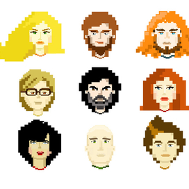 Team pixel faces