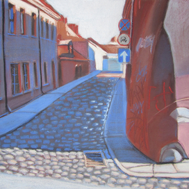 Вильнюс. Тень. 2015. т.б., пастель, 50х65