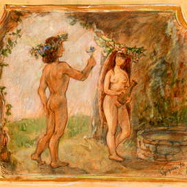 Эскиз по мотивам романа Лонга "Дафнис и Хлоя"