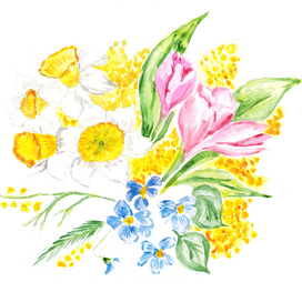 Макет открытки к 8 Марта