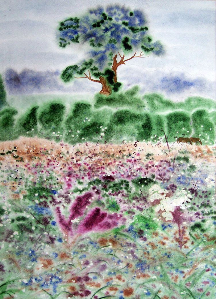 Утренние краски туманного луга.