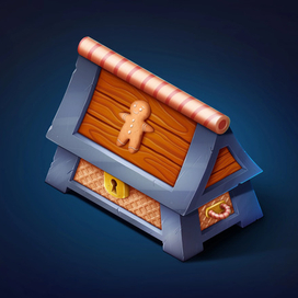 Сундучок для сладостей в изометрии