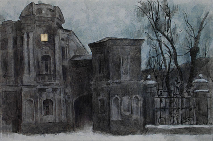 Старинный особняк. Форзац к "Пиковой даме" А.С. Пушкина