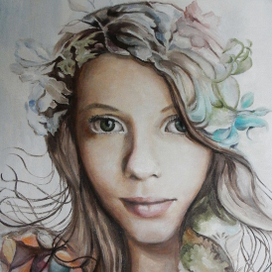 девушка в цветах